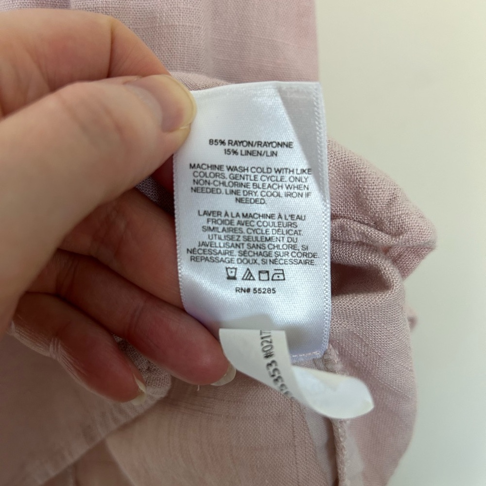 Express Linen Blend Crop Peplum Cami Light Pink Size Small - Picture 3 of 4